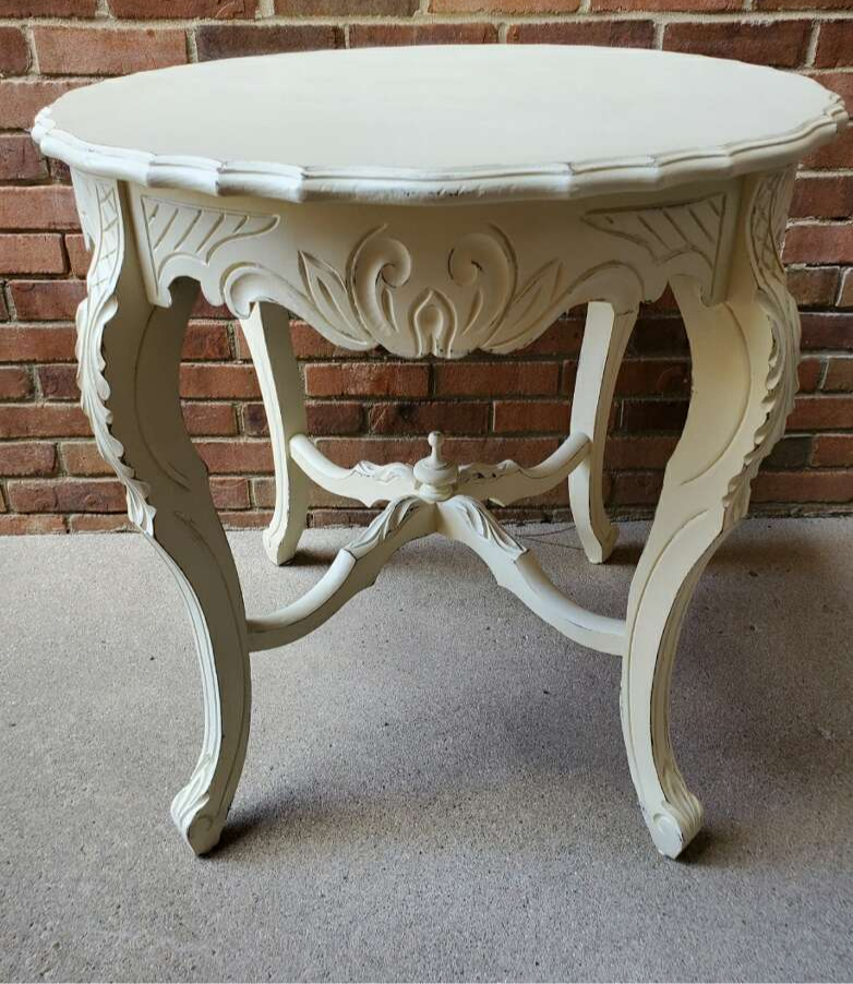 Scalloped-Edge Round Accent Table