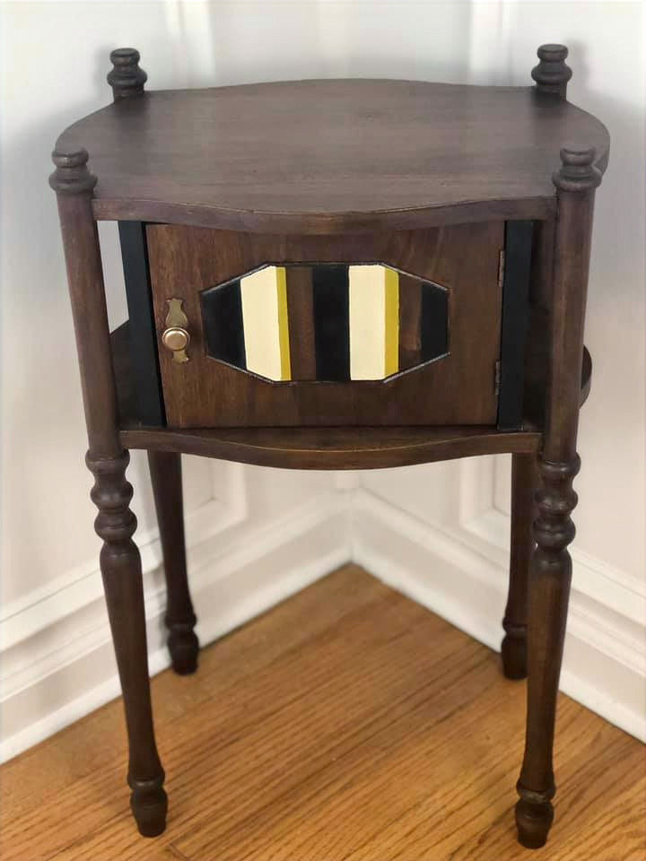 Vintage Walnut Smoking Stand/Tobacco Table