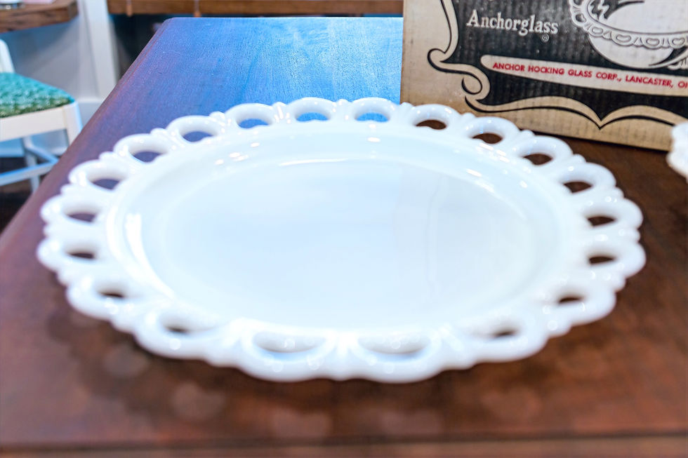 Thumbnail: Vintage Milk Glass Serving Set in Original Box
