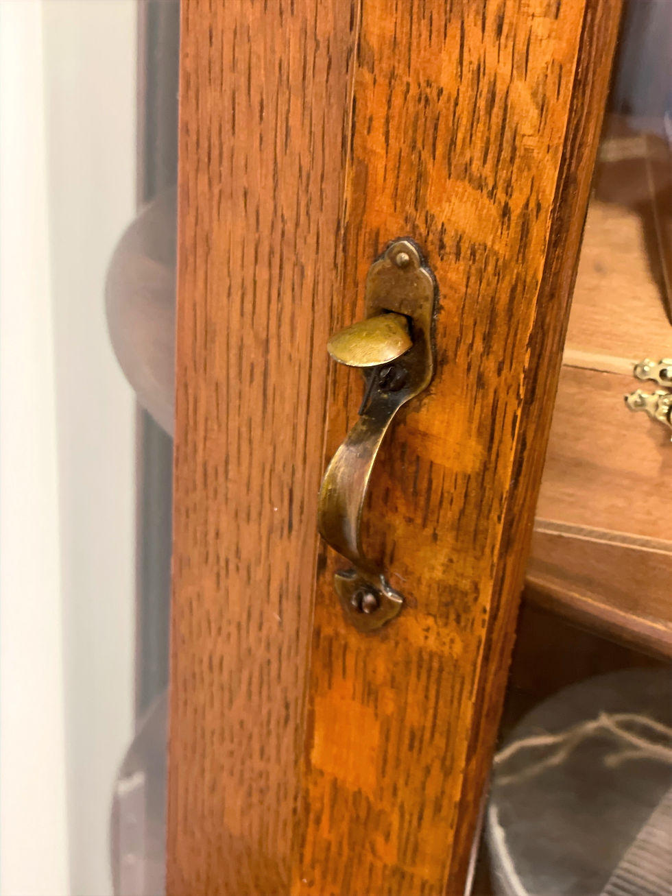 Thumbnail: Antique Oak Curved Glass Cabinet