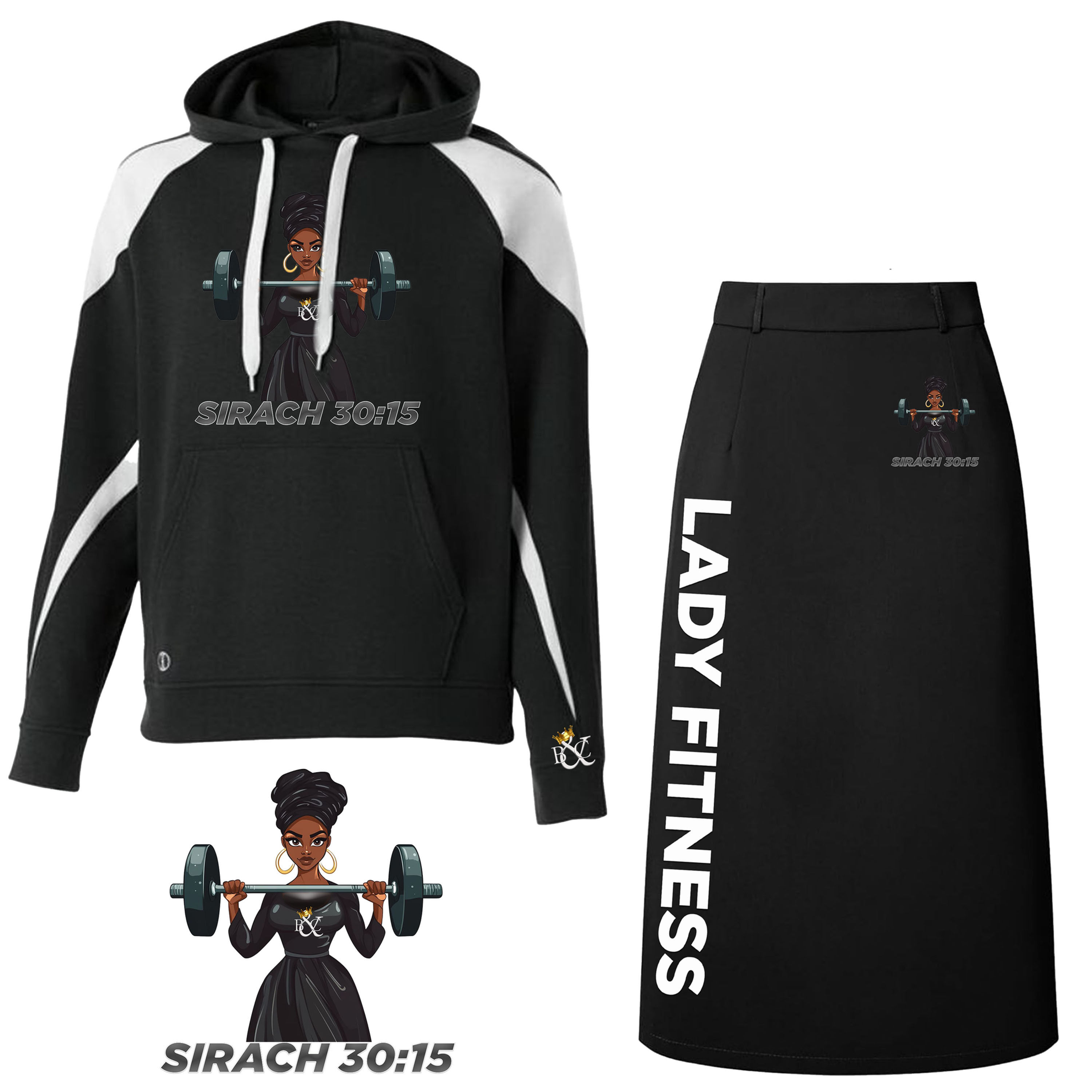 Lady Fitness Set (Black & White)