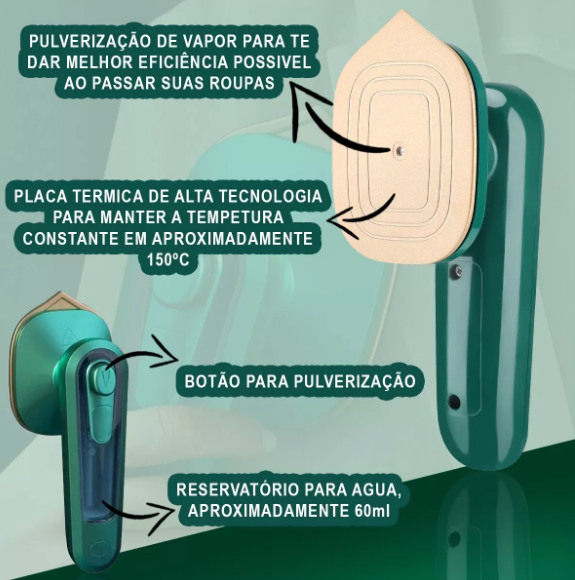 Miniatura: Mini ferro Portátil para viagem para roupas em mala