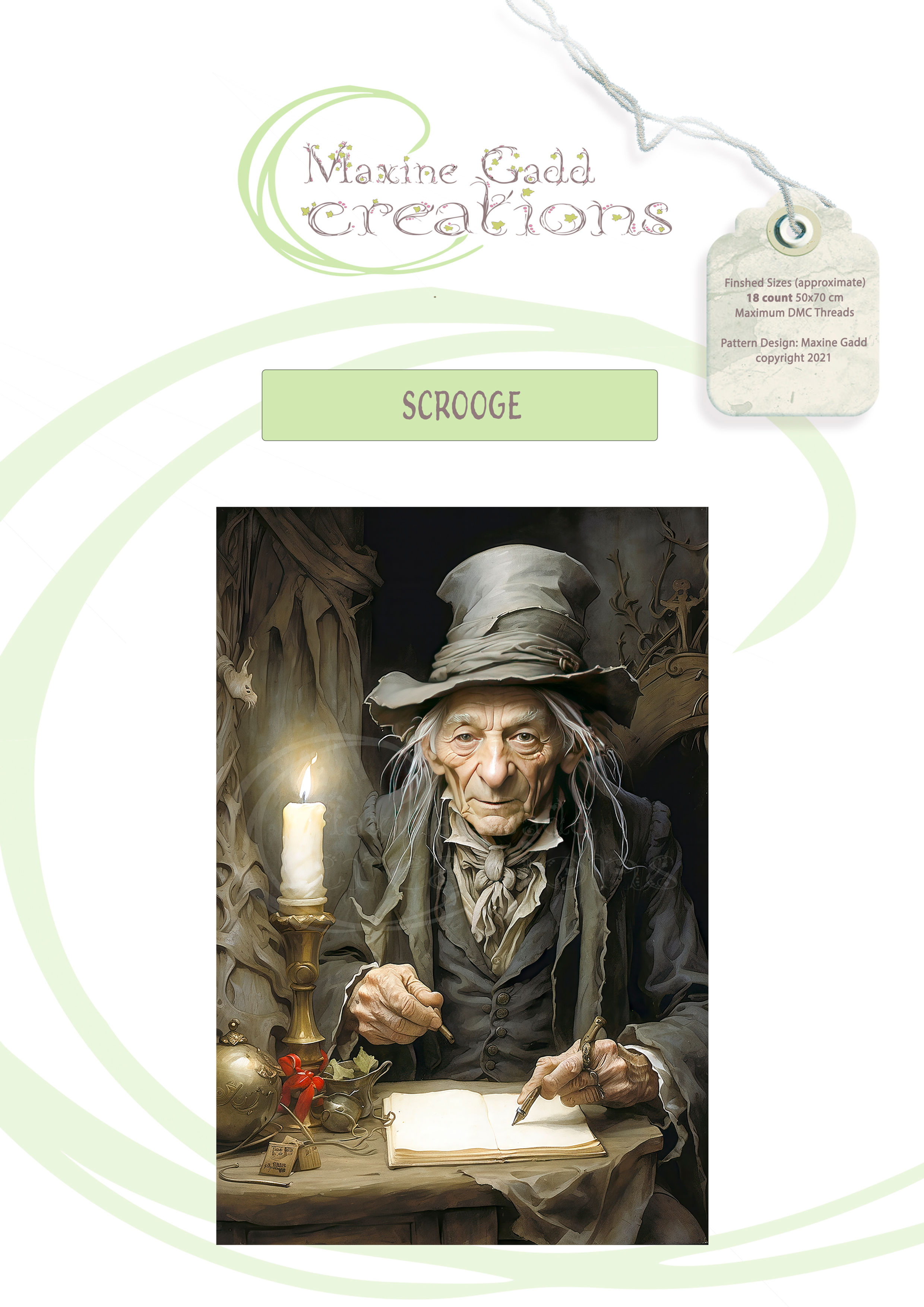 Scrooge 95 col DMC Threads 18 ct 358x537 Stitches (505 x 758 cm) (199 x 298 in)