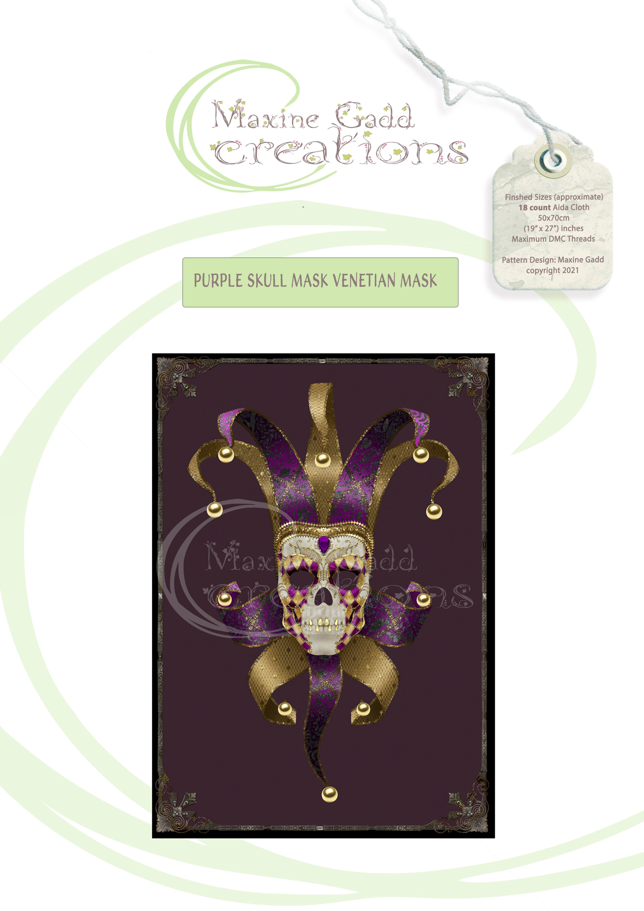 purple mask 18 count 60 x87cm 354 x 500 145 col DMC Threads