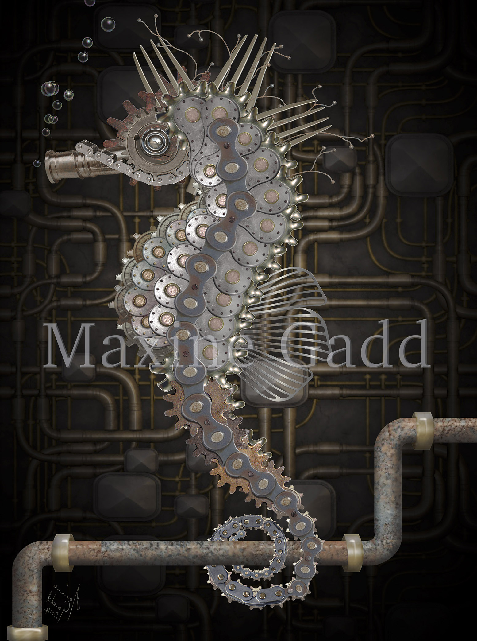 steempunk sea horse