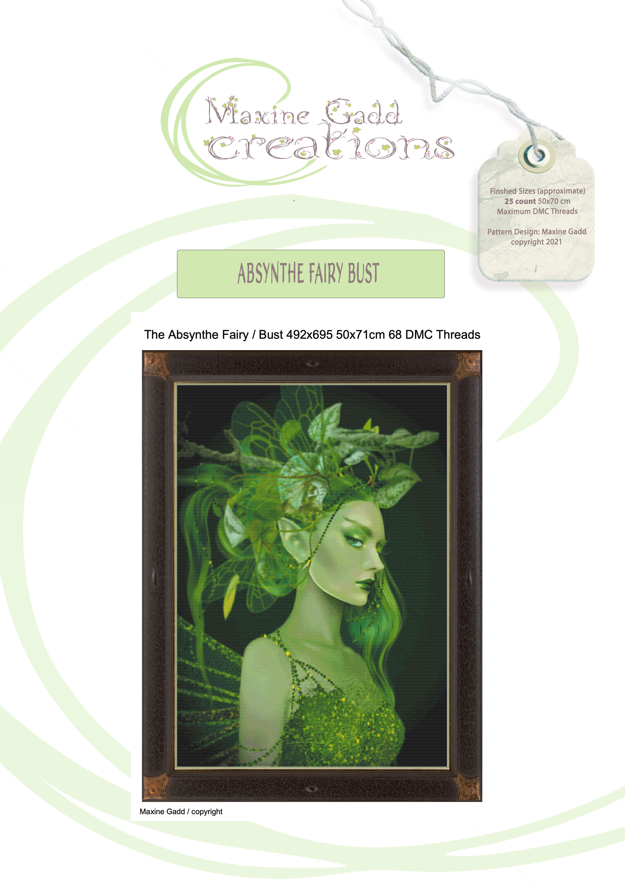 The Absynthe Fairy _ Bust _ 492x695 50x71cm 68 DMC Threads.zip