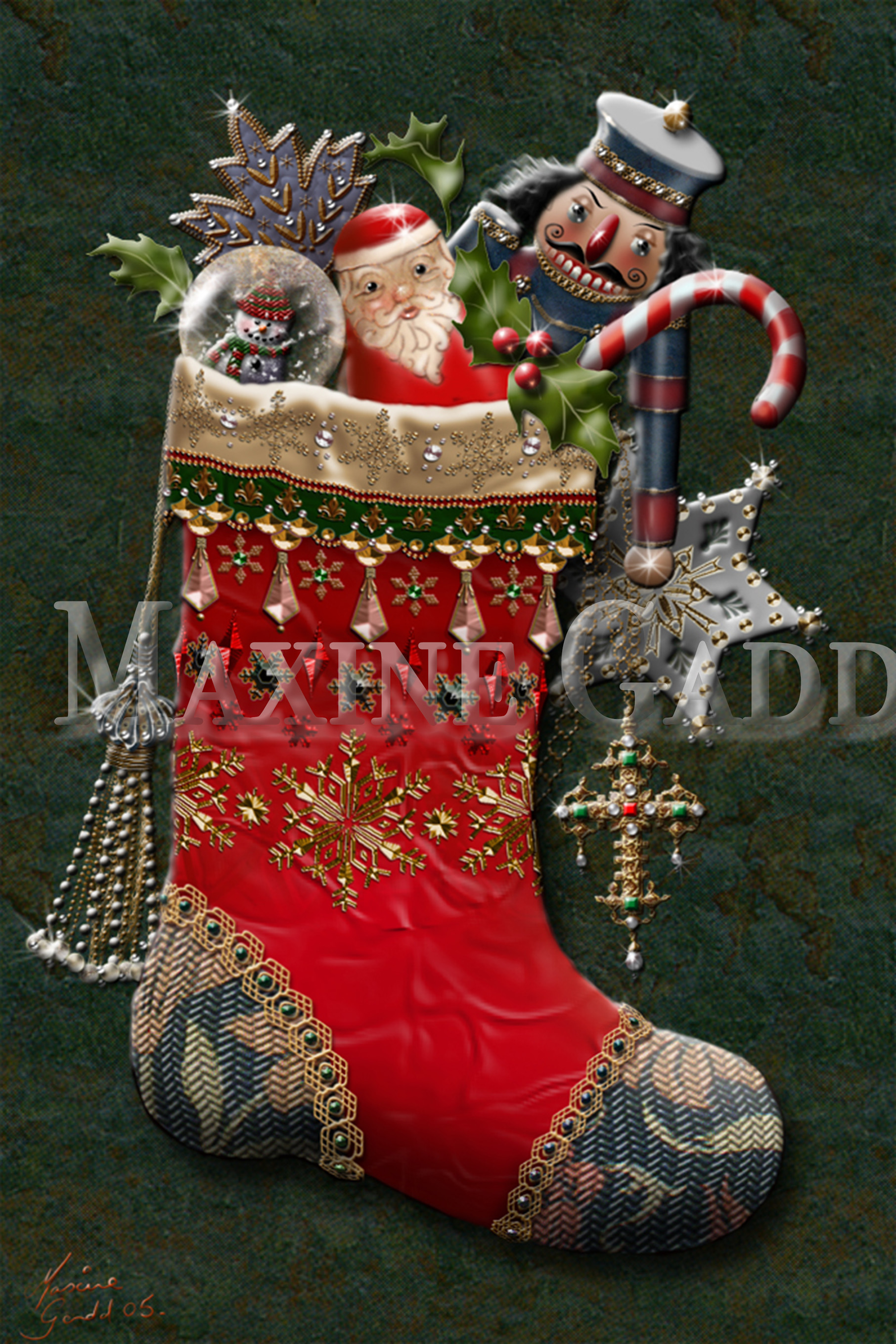 christmas stocking with toys