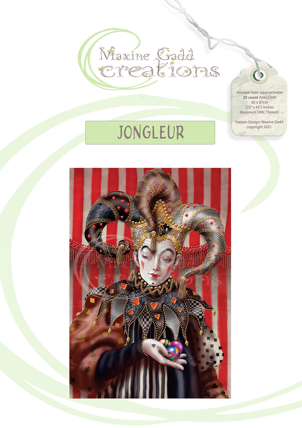 Jongleur Harliquine 25ct 60x87cm 591x841 230 col DMC Threads