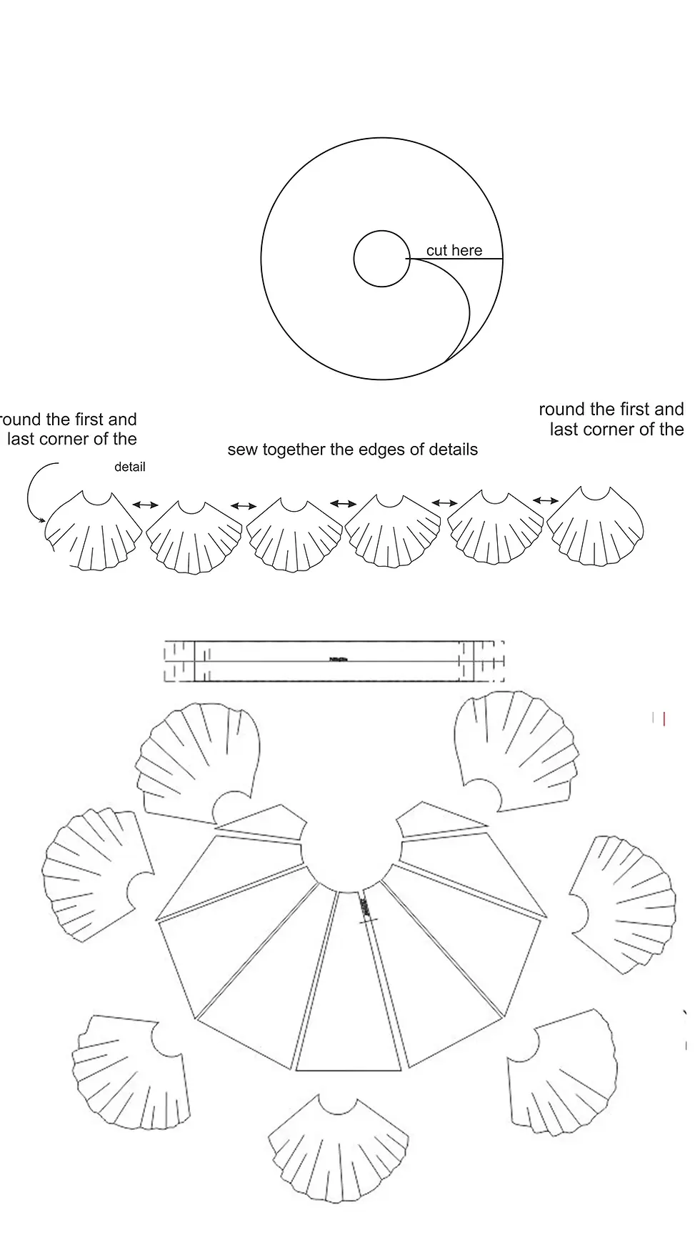 Thumbnail: Digital pattern A line skirt with big ruffles - Vergara skirt