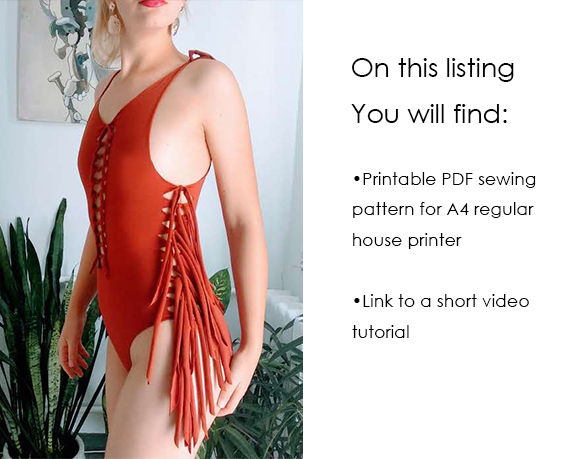 Thumbnail: NO SEWING Braided Bodysuit, Pole Dance Bodysuit, Cut Out Bodysuit pattern