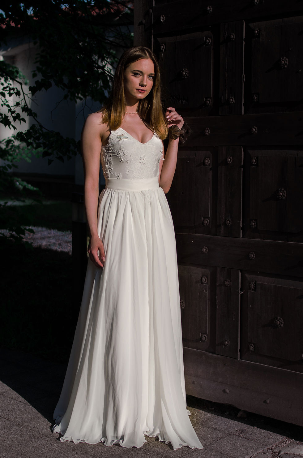 Thumbnail: Wedding dress with straps, Church Dress