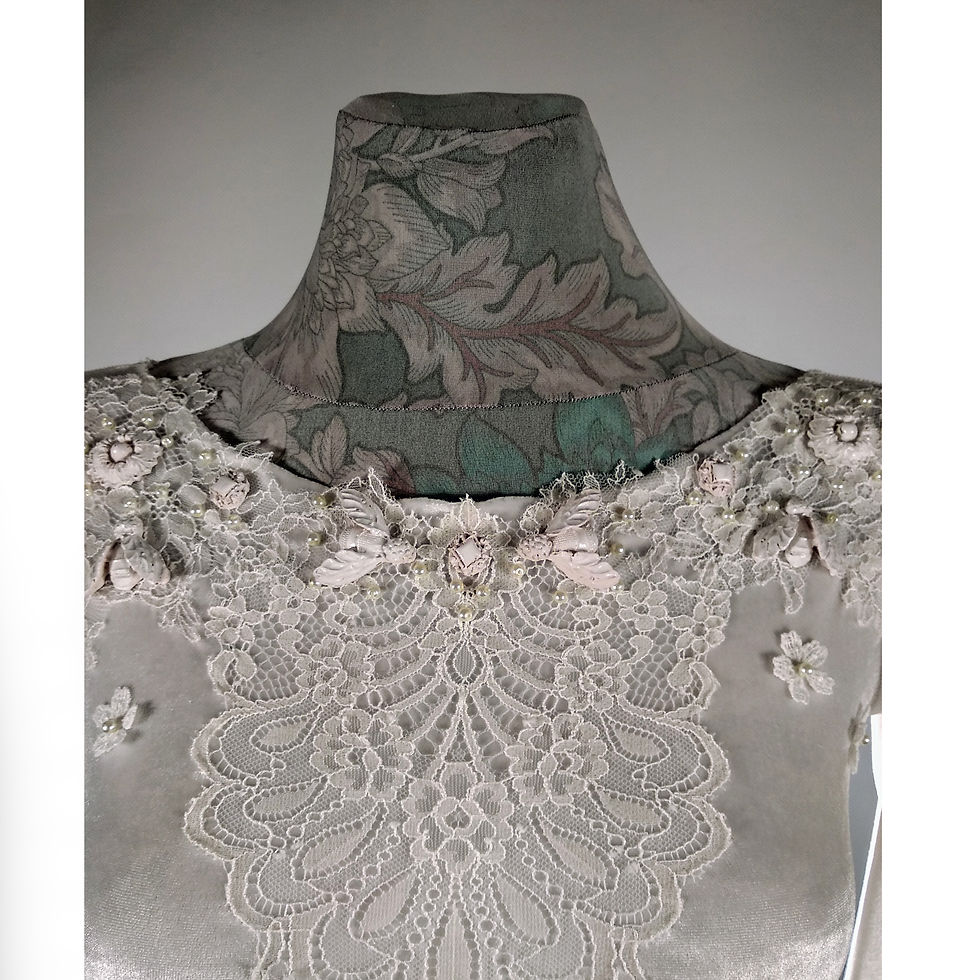 Thumbnail: Ivory leotard with long sleeves