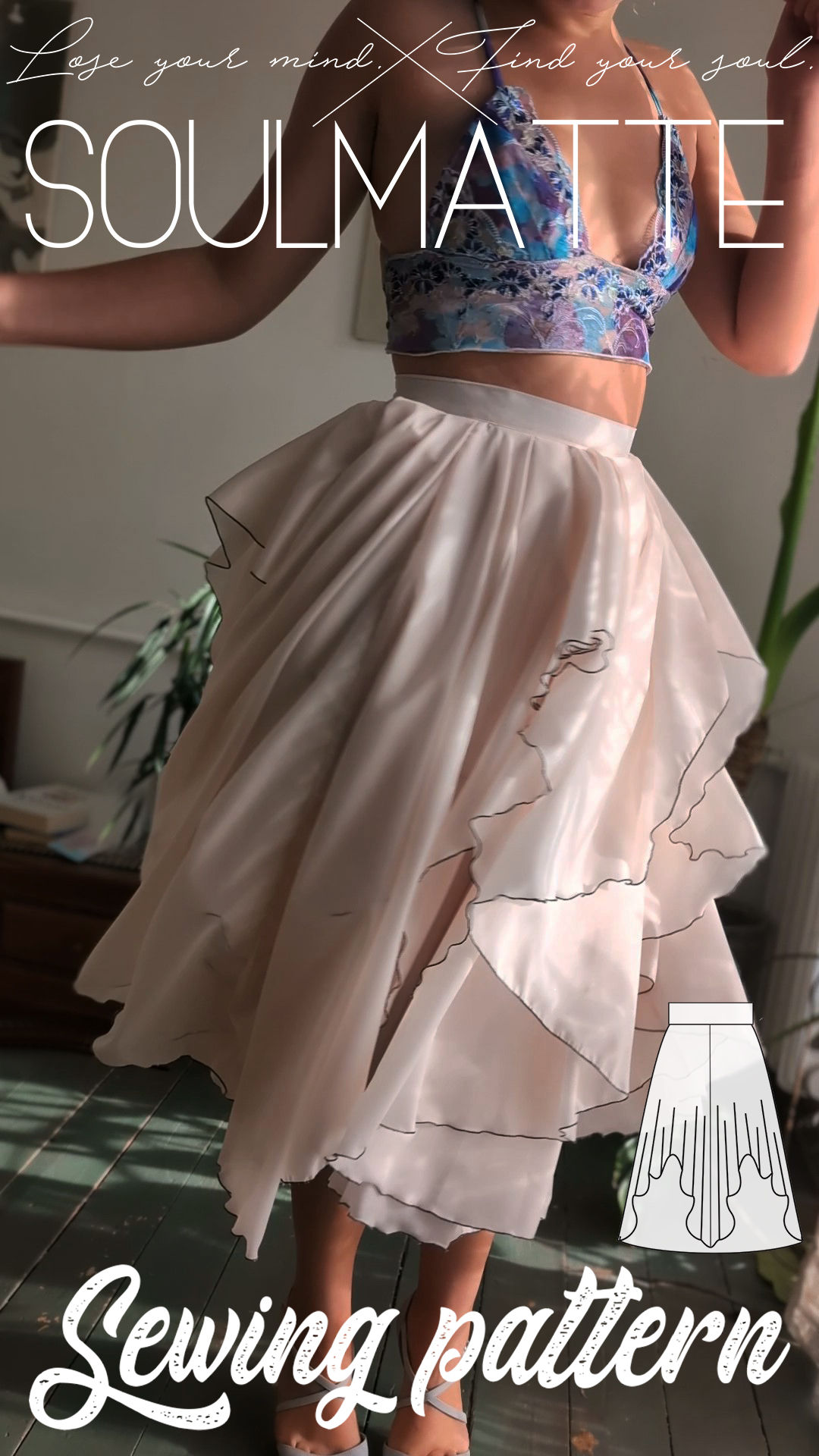 Ethereal Evening Skirt Sewing Pattern, Fairy Draping (PDF Pattern)
