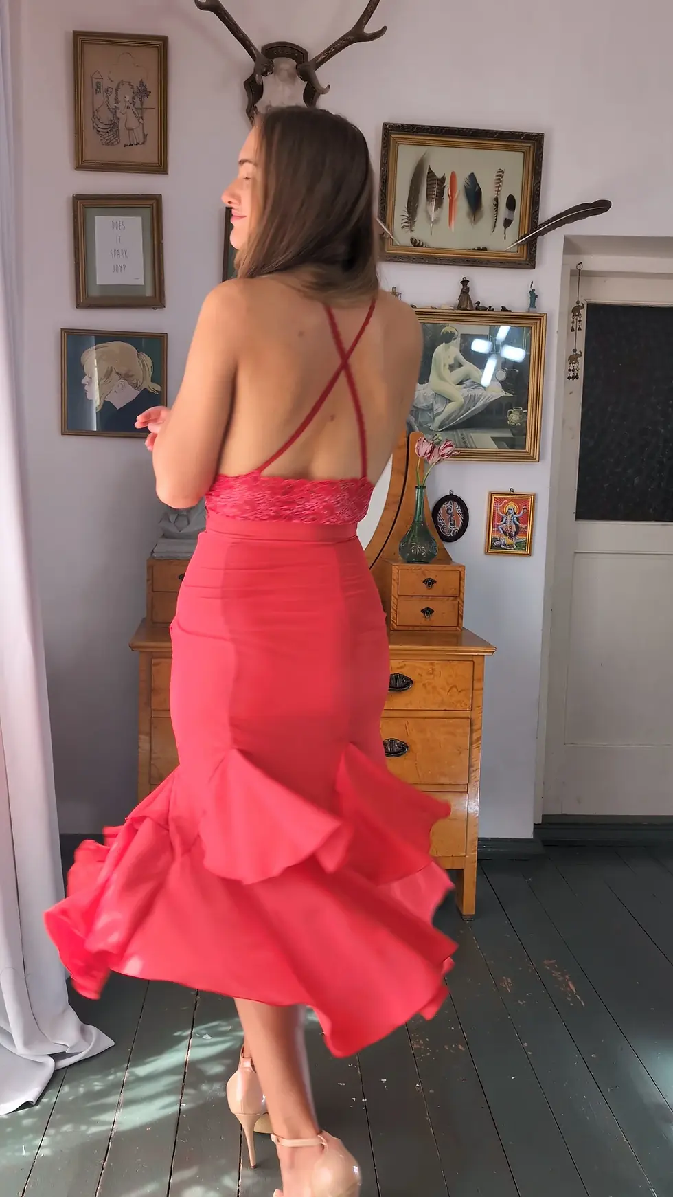 Thumbnail: Long salsa style fitted skirt. Evening skirt pattern beginners with video tutori