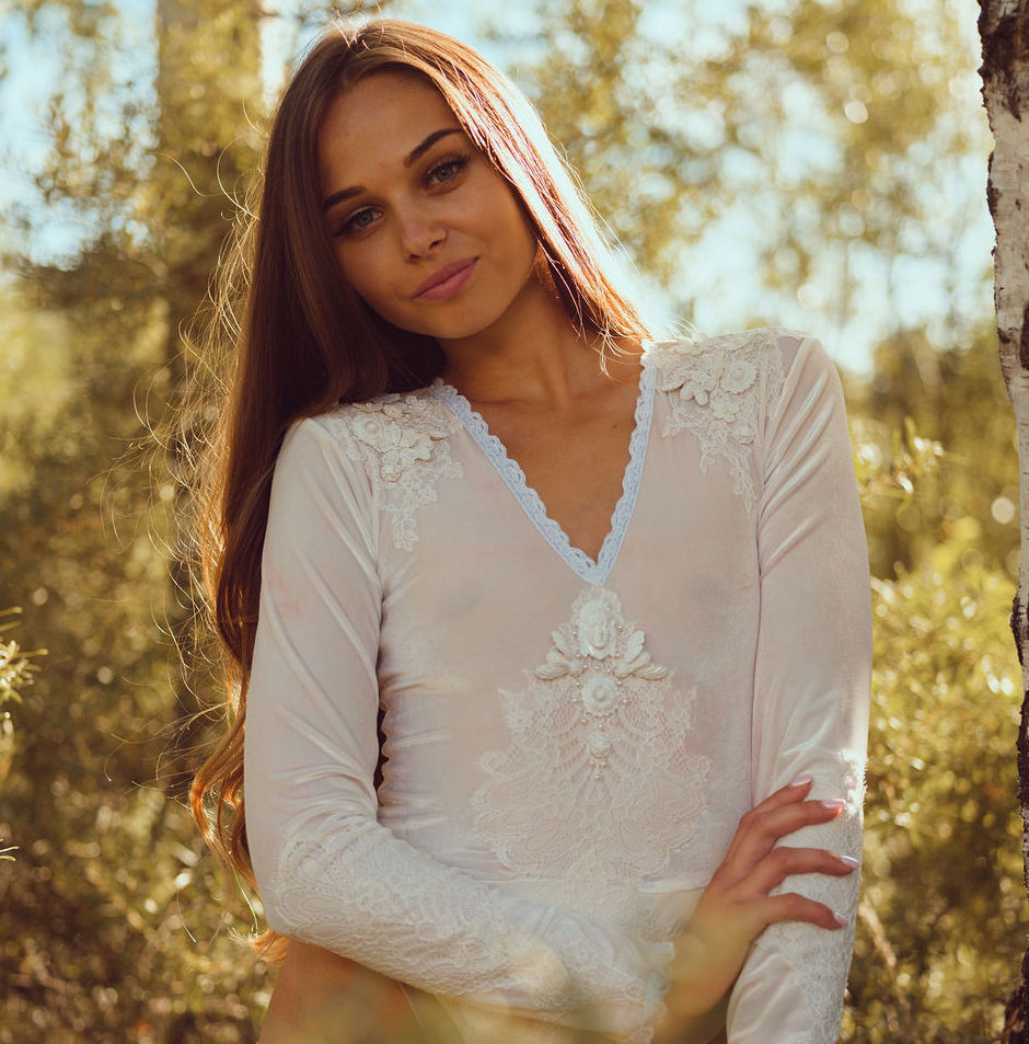 Thumbnail: Long Sleeves Bodysuit, Pink Leotard