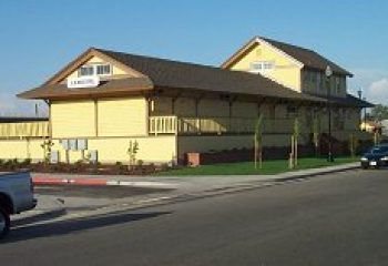 Old train depot building in Downtown Lemoore CA