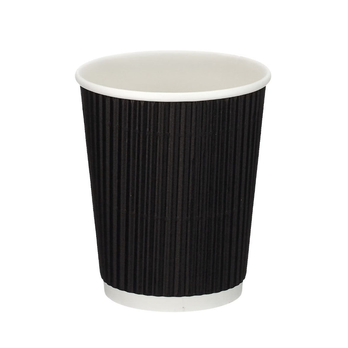 8oz Black Ripple Wall Hot Cup (PE Lined) x 500