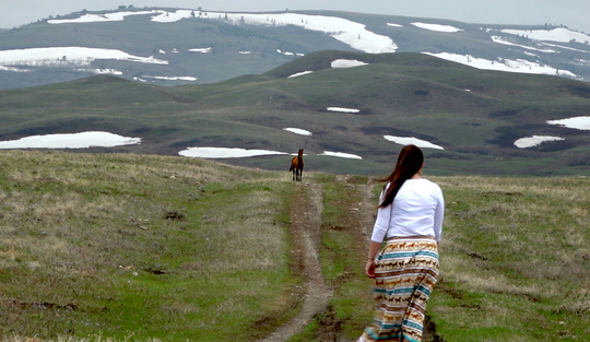 For a new documentary on the Rising Voices club at Browning High School, students incorporated the dramatic landscape that inspires them. (Photo11: MAPS Media Institute Photo)
