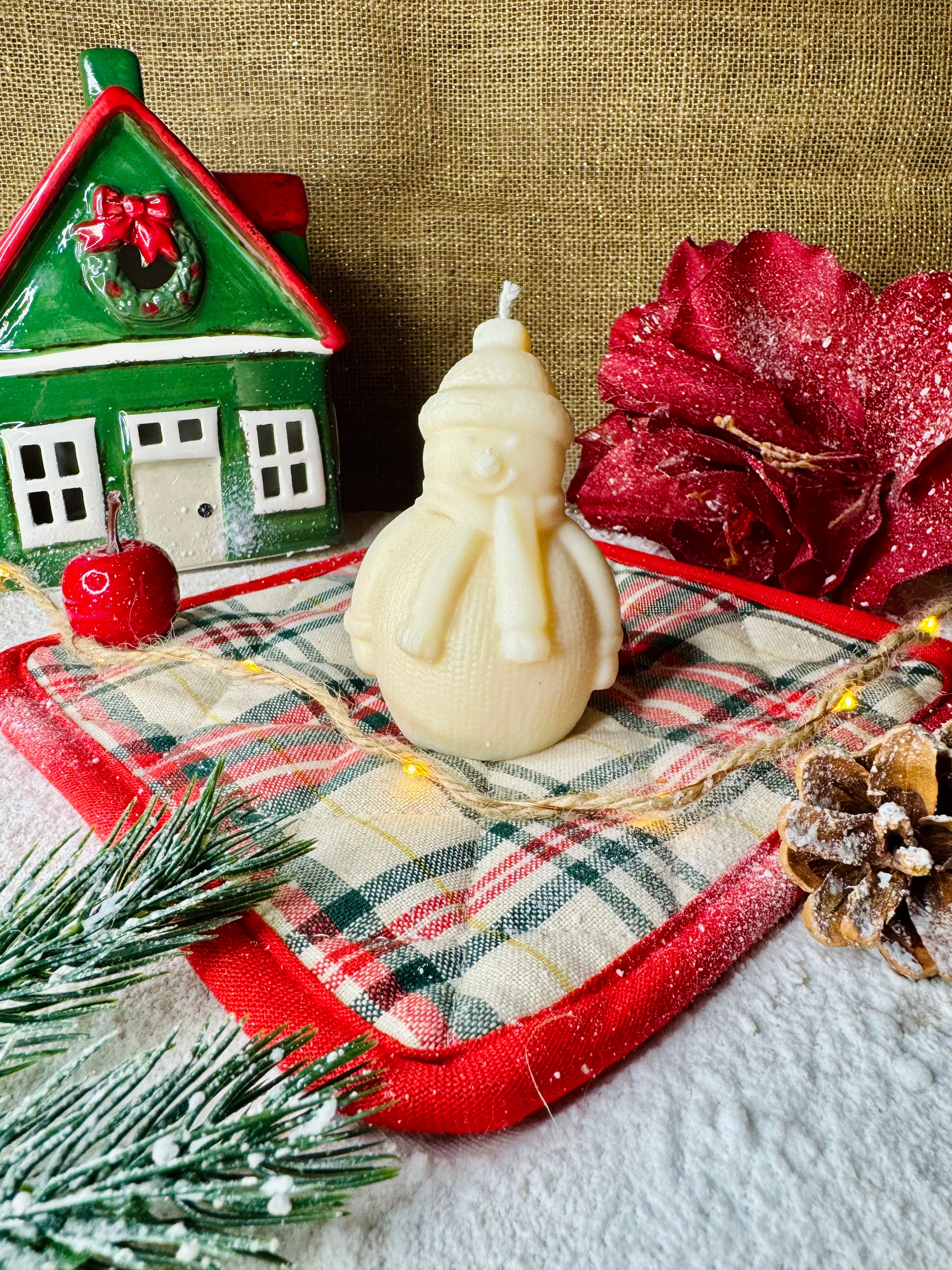 Bougie bonhomme de neige