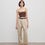 Thumbnail: Spliced Double-Pleat Wide-Leg Trousers Straight-Leg Trousers for Women
