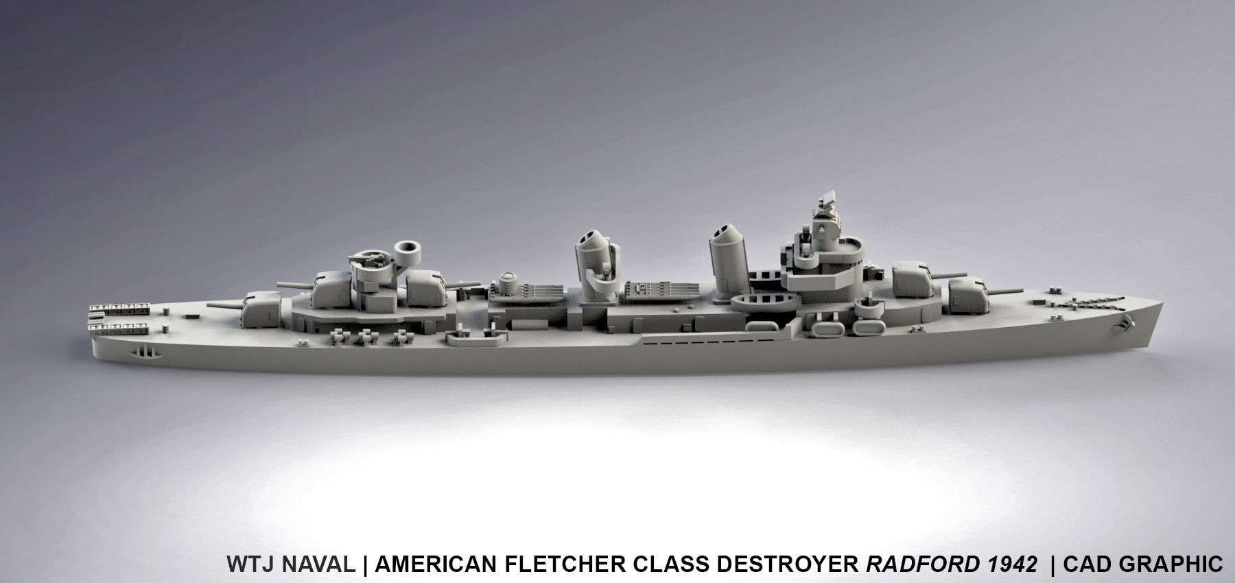 3x 1:1250 USS Radford 1942