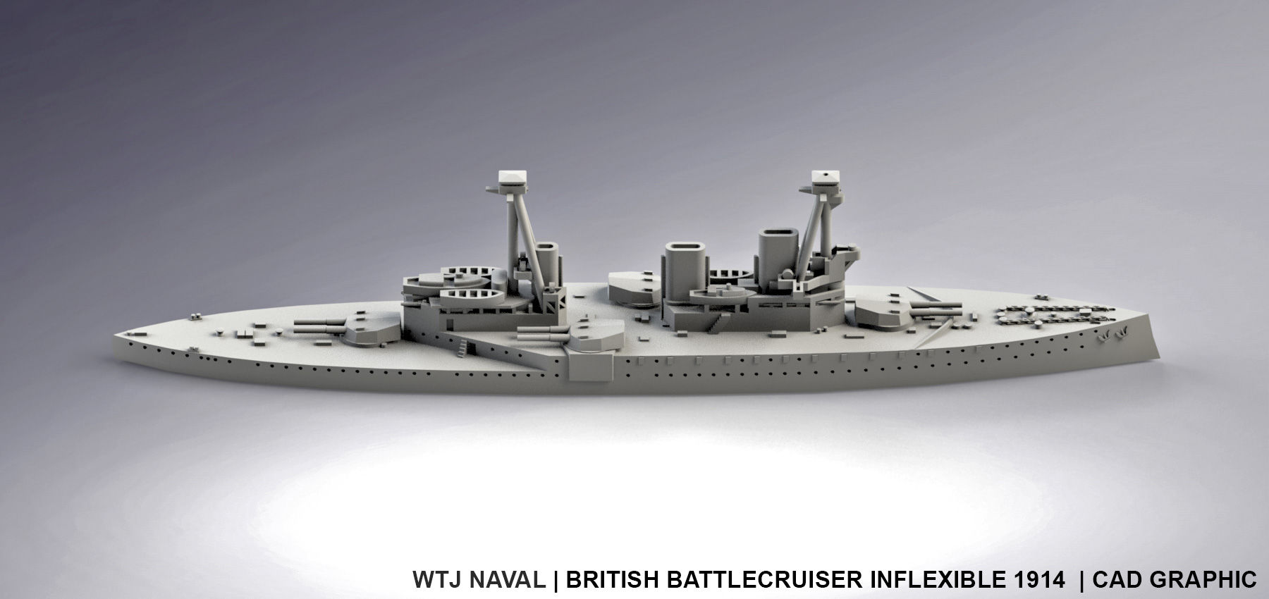 1:1800 HMS Inflexable 1914