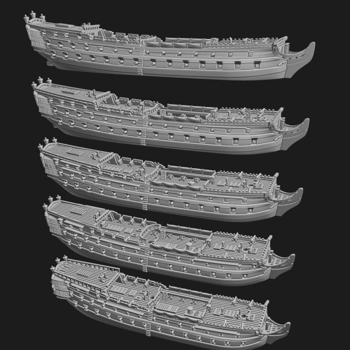 5x 1/1200th British 'Common' 3rd rates (74 guns)
