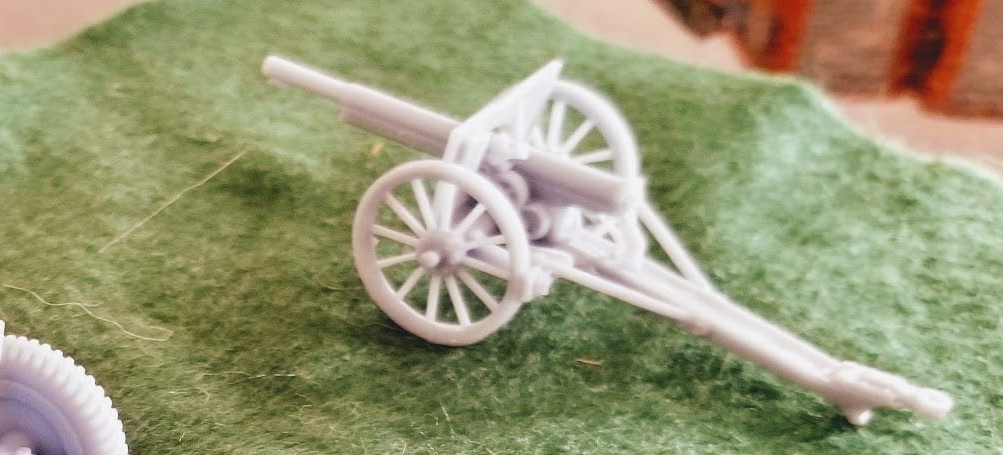 28mm/ 1:56th French M1897 75mm Field Gun with Wooden Wheels