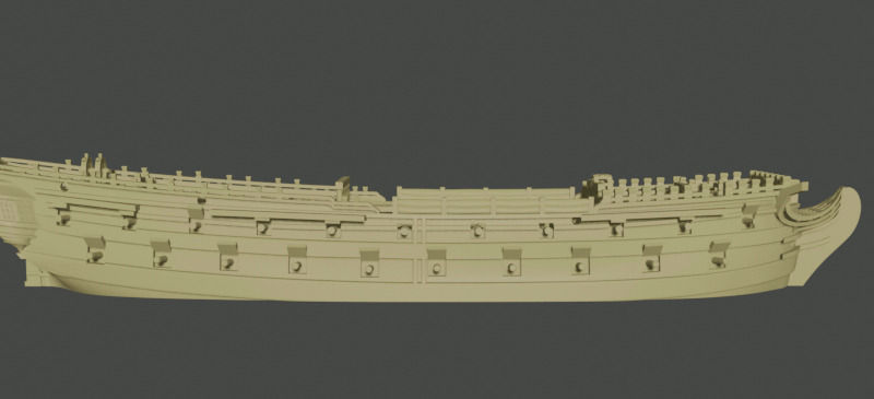 1/1200th British Roebuck-class 5th rate (2-PACK) (44 guns), 1774-1836 #2