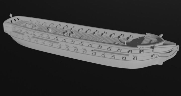 1/1200th US Razee Frigate (54 Guns)