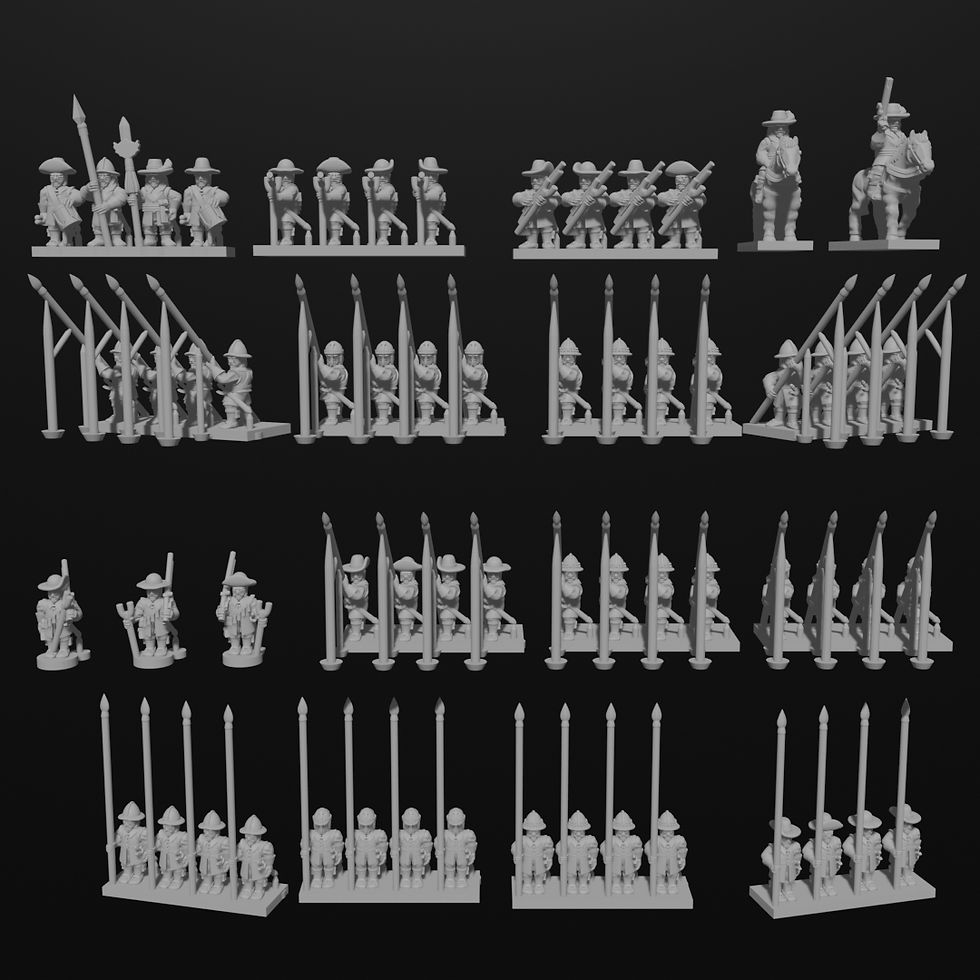 48x 15mm/1:100th Pike & Shotte Infantry (TYW/ECW)