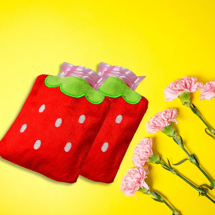 Thumbnail: Strawberry Design Relief: Mini Hot Water Bag for Neck & Shoulders