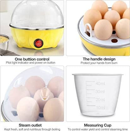 Thumbnail: Egg Boiler Poacher Automatic Off Steaming, Cooking, Boiling Double Layer  7 Egg