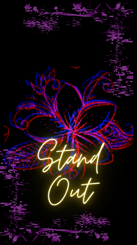 Blurred flower with words stand out.