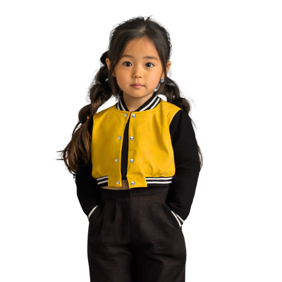 Miniatura: Jaqueta Cropped Colegial Moletom Infantil Lisa Sem Bolsos