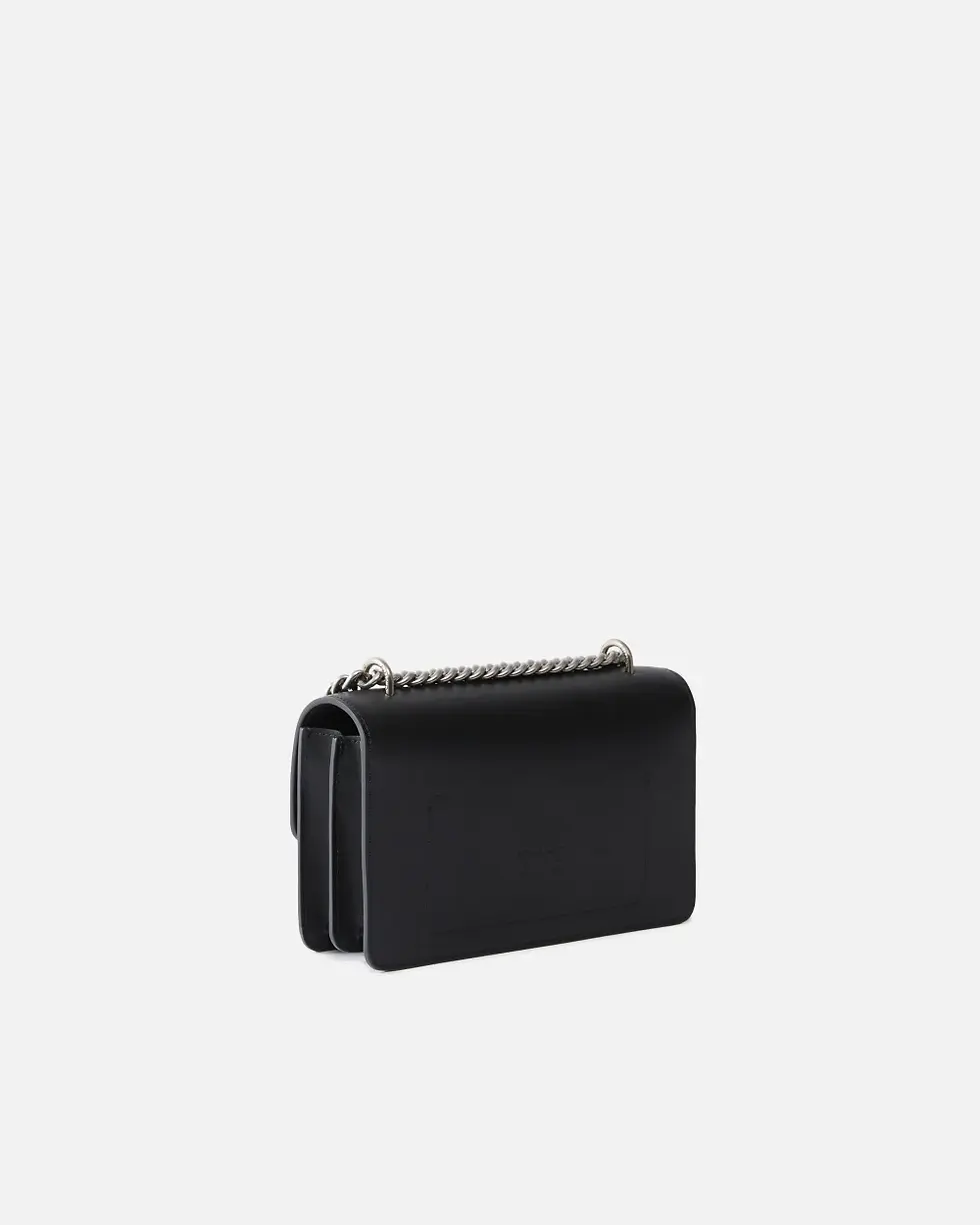 Miniatura: Borsa a tracolla Love Bag in pelle liscia nera PINKO - Piccola