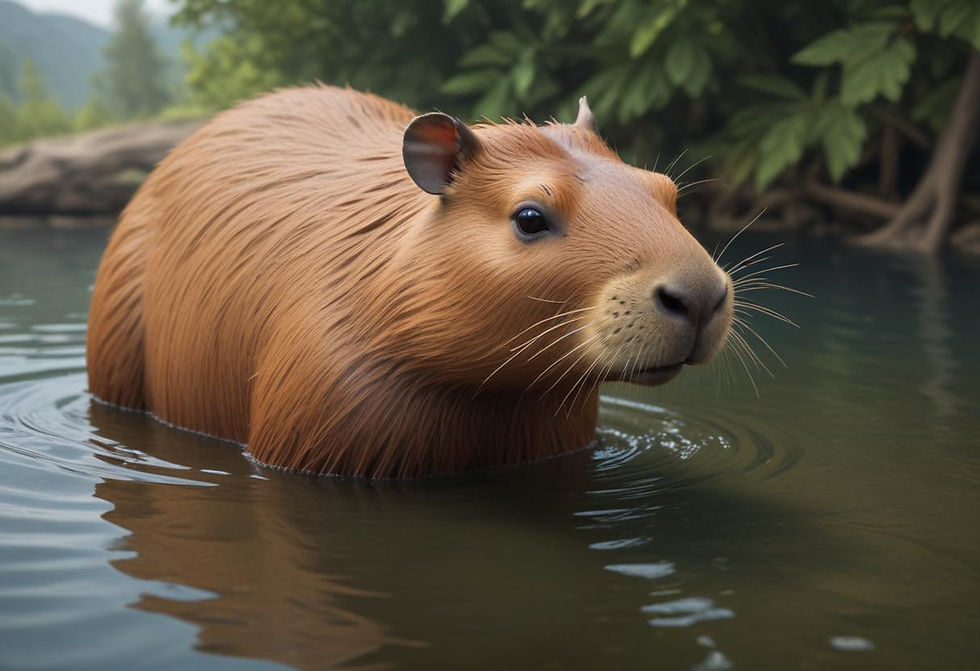 Capybara in water