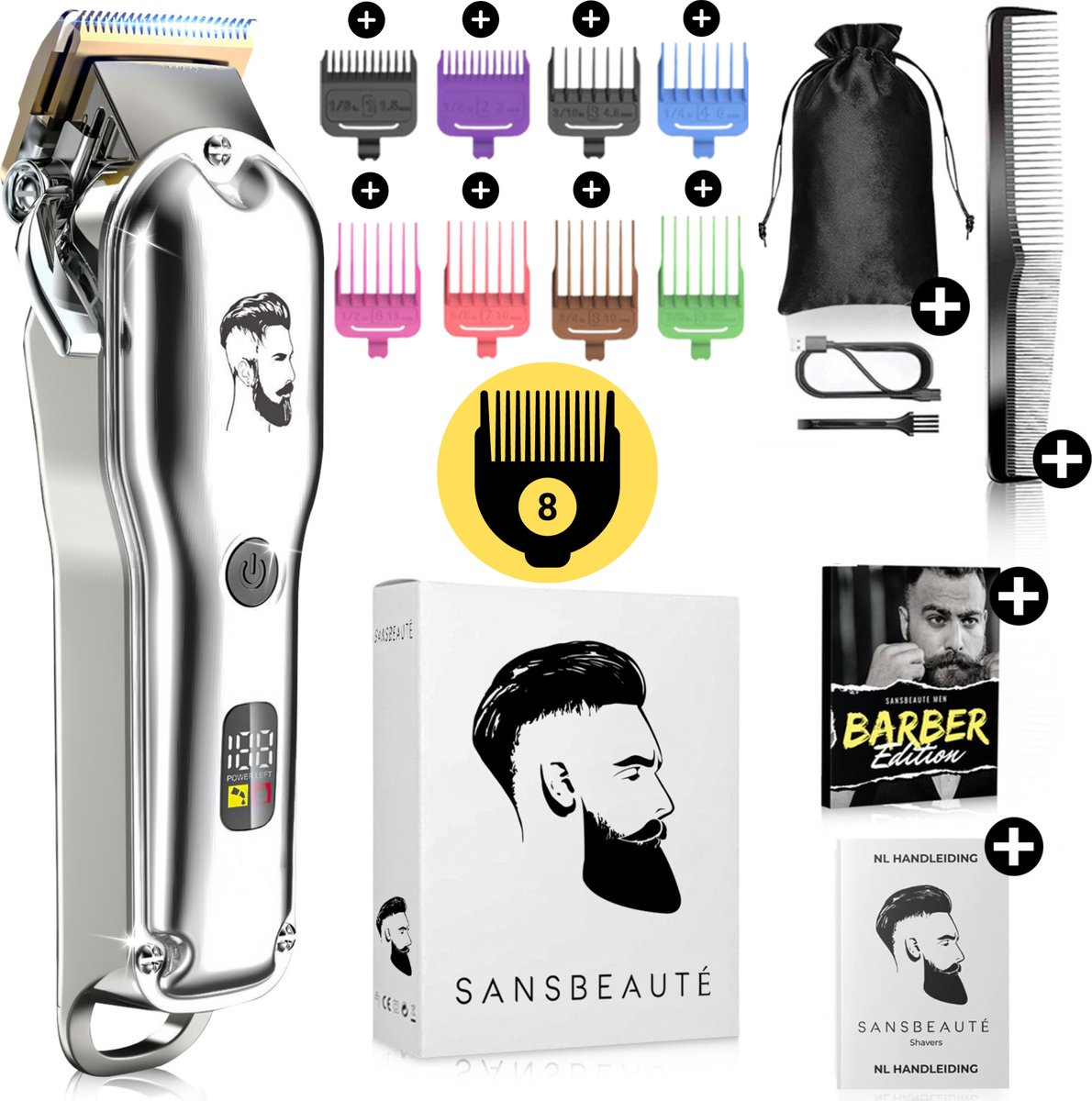 Regolabarba e tagliacapelli SANSBEAUTÉ WetCut Pro