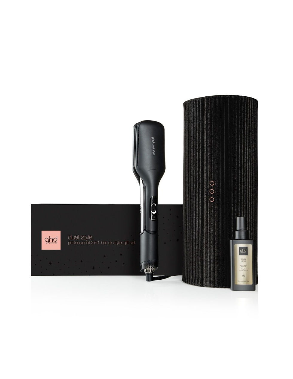 ghd Duet Style™ Luxury Set - vista frontale con olio Sleek Talker