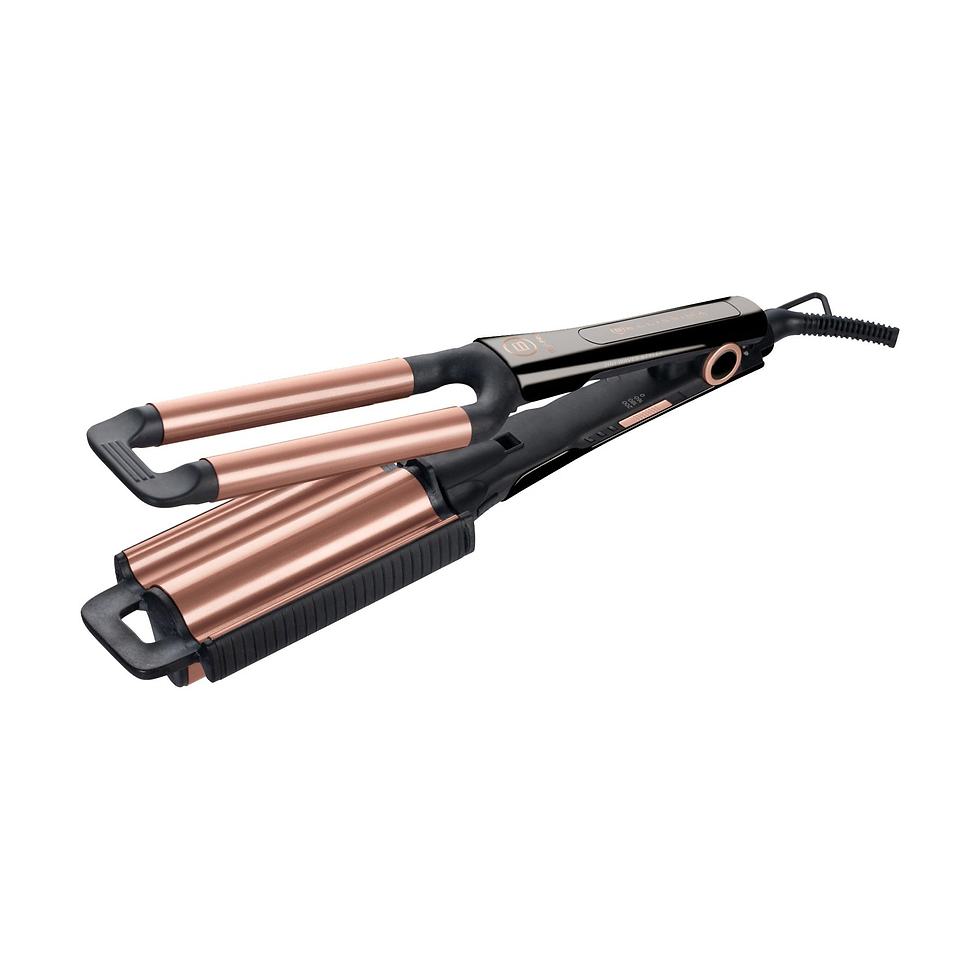 Ferro per capelli Bellissima Beach Waves My Pro, colore nero, con placche protettive