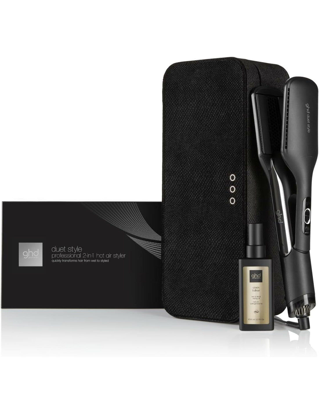 ghd Duet Style™ Black Limited Edition Set - Piastra Asciugacapelli 2-in-1 e Olio Sleek Talker