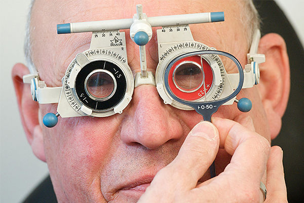 Image of a man having an eye test
