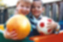 What a photo of two children would look like if you had normal vision (no cataracts)