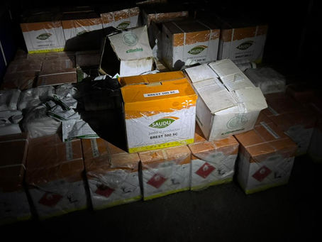 Receita Federal apreende carga de 1.800 litros de agrotóxicos contrabandeados em Jaguarão RS