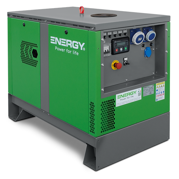 Energy professional Italian gensets. Active EY-12.5MDE-S single-phase diesel silenced range