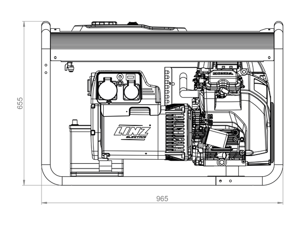 Dimensionale Generatore benzina monofase avviamento elettrico Energy gamma Active EY-16MBE