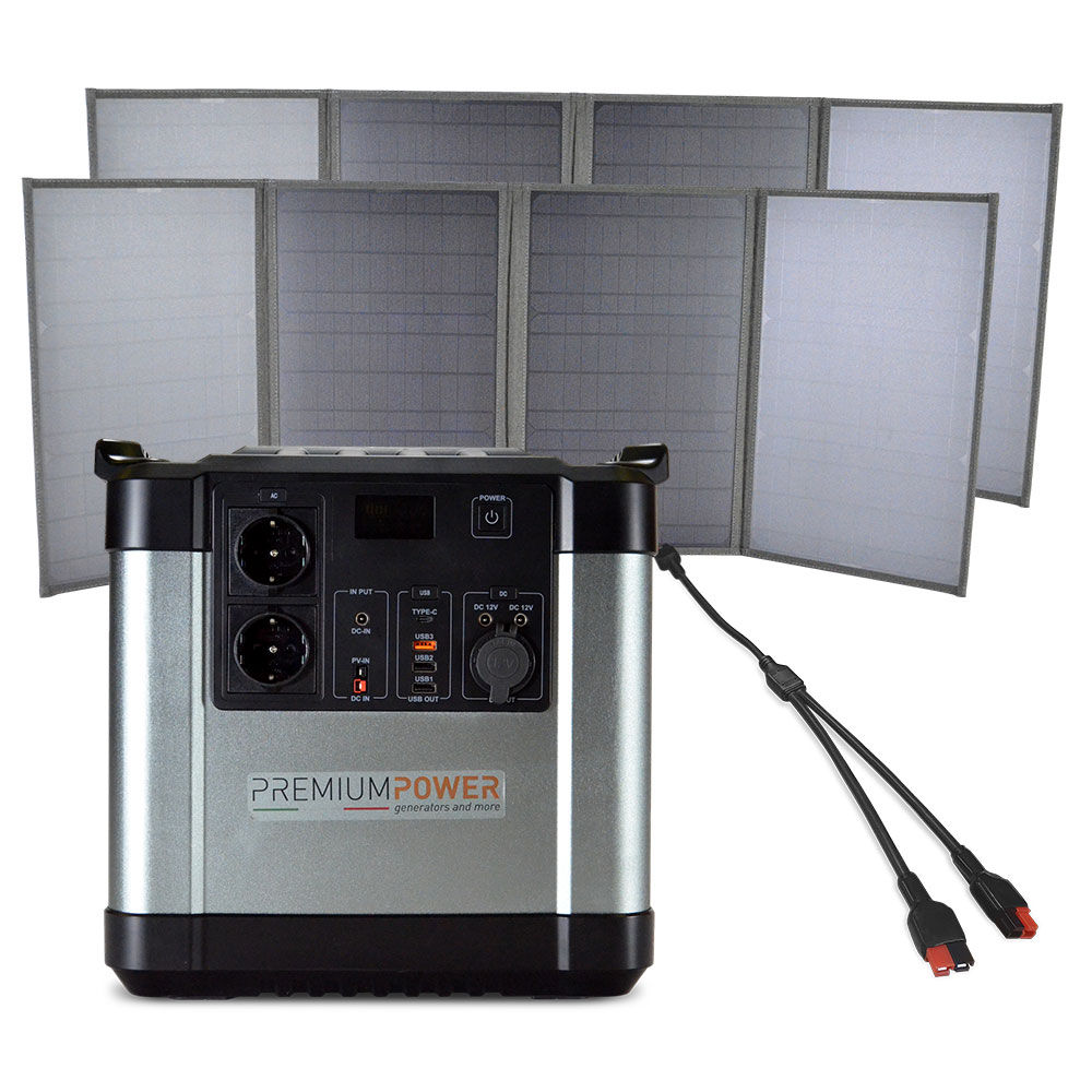 Bundle PB2000 + 2 pannelli solari 100w + 1 cavo sdoppiatore