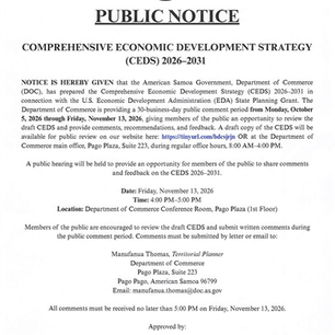 Public Notice: Comprehensive Economic Development Strategy (CEDS) 2026–2031
