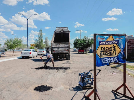 Continúa en Camargo el programa Tache a Cada Bache para mejorar las vialidades.