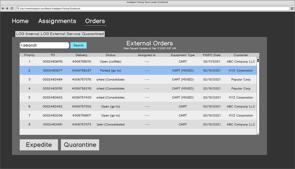 TL Orders - External